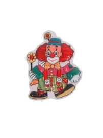 Muurdecoratie clown jongen met bloemen