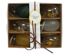 Giftbox met 6 glazen eieren (thema: groen/geel)
