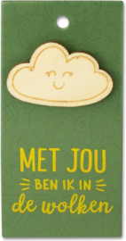 Houten Broche Wolken