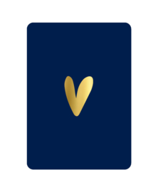 Ansichtkaart: Hart (donkerblauw)