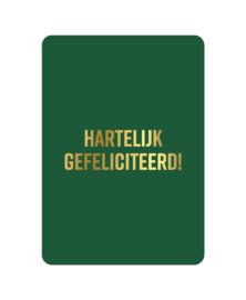 Ansichtkaart: Hartelijk gefeliciteerd (groen)