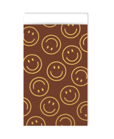 Cadeauzakje 12 x 19cm: Smiley mokka