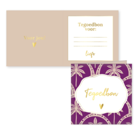 Tegoedbon: Tropical Deco (paars)