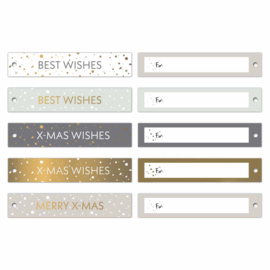 Set cadeaulabels: Christmas Ribbon Sparkle (5 stuks)