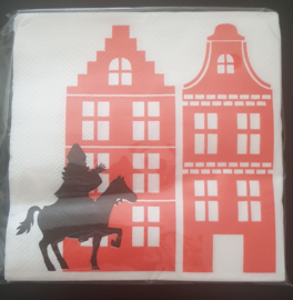 Servetten Sinterklaas grachtenpandjes