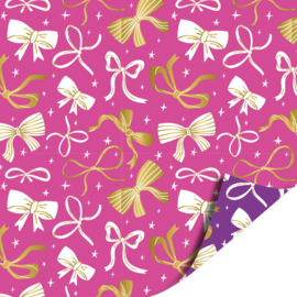 Cadeaupapier: Bows Purple (1 meter)