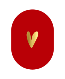 Ansichtkaart ovaal: Gouden hart
