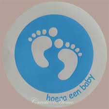 Sticker: Hoera een baby (blauw)
