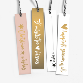 Set cadeaulabels: Christmas Ribbon (5 stuks)