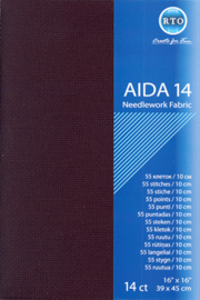 BORDUURSTOF AIDA 14 COUNT - ZWART - RTO - PRECUT