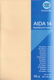 BORDUURSTOF AIDA 14 COUNT - BEIGE - RTO - PRECUT