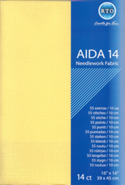 BORDUURSTOF AIDA 14 COUNT - GEEL - RTO - PRECUT