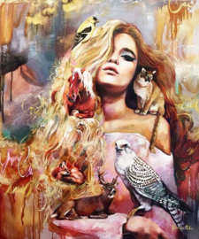 Diamond Painting Mona Lisa - Vogelmeisje - 40 x 50 cm - full cover