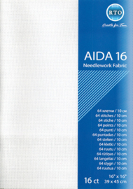 BORDUURSTOF AIDA 16 COUNT - WIT - RTO - PRECUT