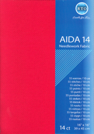 BORDUURSTOF AIDA 14 COUNT - ROOD - RTO - PRECUT