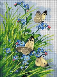 Borduurpakket voorbedrukt - Orchidea - Butterflies - Vlinders