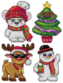 Borduurpakket - Christmas Toys - met kunststof stramien