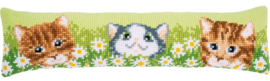 Kruissteekkussen tochtmat - Katten/Madeliefjes - Vervaco