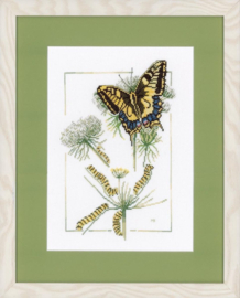 Borduurpakket - From Caterpillar to Butterfly - Marjolein Bastin - Lanarte (weefstof)