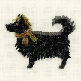 Borduurpakket - Dog with Hat - Animals - Lanarte (linnen)