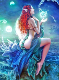 Diamond Painting Mona Lisa - Elf op Steen - 30 x 40 cm - full cover