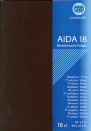 BORDUURSTOF AIDA 18 COUNT - ZWART - RTO - PRECUT