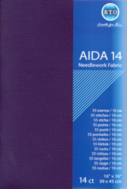 BORDUURSTOF AIDA 14 COUNT - DONKERBLAUW - RTO - PRECUT