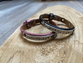 smalle leren armband kids met tekst
