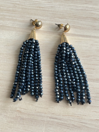 Statement oorbel beadsss navy