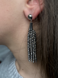Statement oorbel beadsss silver