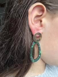 Statement oorbel jade