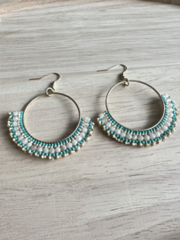Statement oorbel turquoise