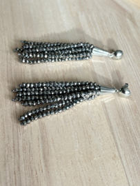 Statement oorbel beadsss silver