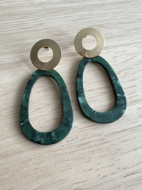 Statement oorbel jade