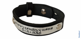 brede leren armband met tekst