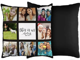 Kussenhoes met 9 foto’s 45x45cm