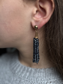 Statement oorbel beadsss navy