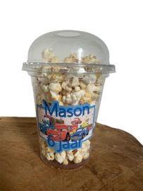 Persoonlijke popcorn beker cars