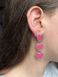Statement oorbel pink heart