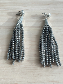 Statement oorbel beadsss silver