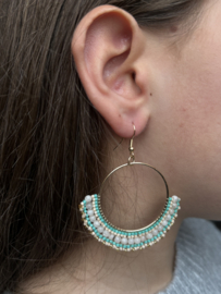 Statement oorbel turquoise