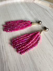 Statement oorbel beadsss pink