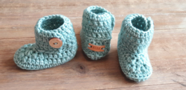baby boots met leren naamlabel
