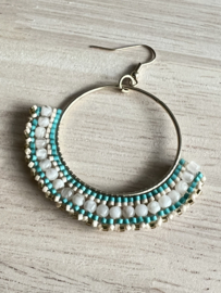 Statement oorbel turquoise
