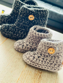 baby boots met leren naamlabel