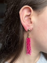 Statement oorbel beadsss pink