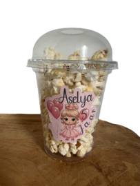 Persoonlijke popcorn beker prinses