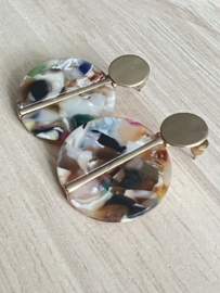 Statement oorbel multi color
