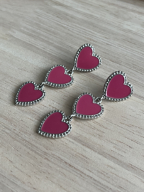 Statement oorbel pink heart