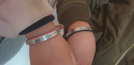 smalle leren armband kids met tekst